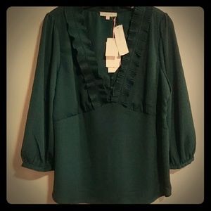 Kiran Ruffle Neckline Detail Blouse